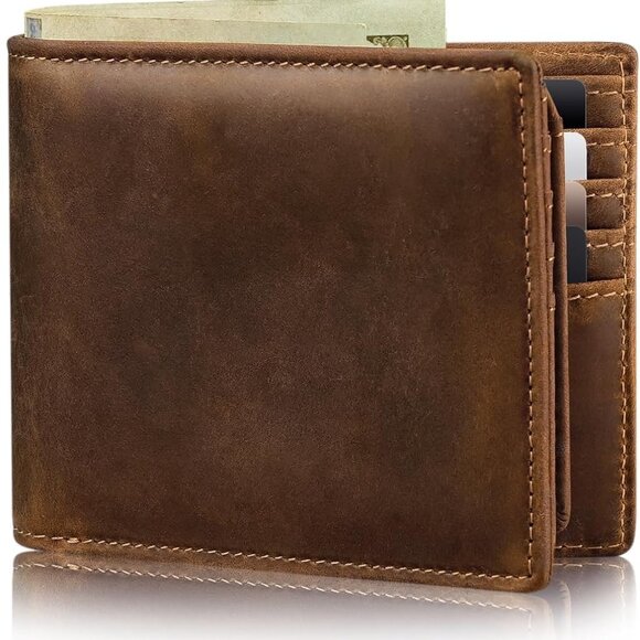 Elegant Men's RFID Blocking Bifold Wallet in Genuine Leather - Gift Box Included